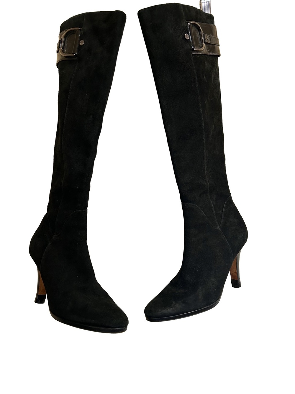 Vintage Cole Haan Nike Air 2004 Black Suede Knee High Boots
